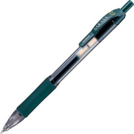 ZEBRA PEN Zebra Sarasa Gel Retractable Pen, Medium, 0.7mm, Forest Ink, Dozen 46940